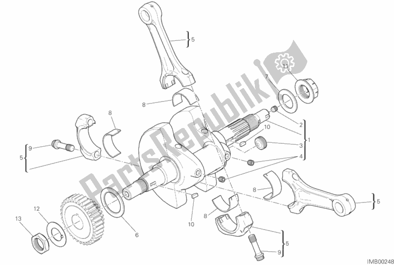 All parts for the Connecting Rods of the Ducati Scrambler Desert Sled Thailand USA 803 2020